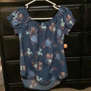 Light weight blue flower blouse
